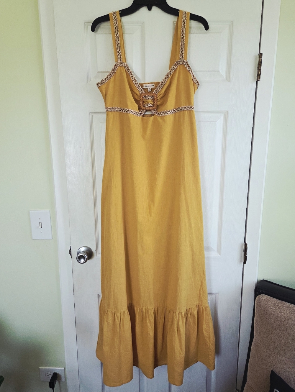 Sincerely Jules ✨️ Mustard Yellow Boho Sleeveless Maxi Dress Size L